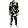 thumbnail image 4 of Bingfone Men'S Pajama Set 2 Piece Loungewear Pjs, Long Sleeve With Pajama Pants-Honey Bees At Night, 4 of 9