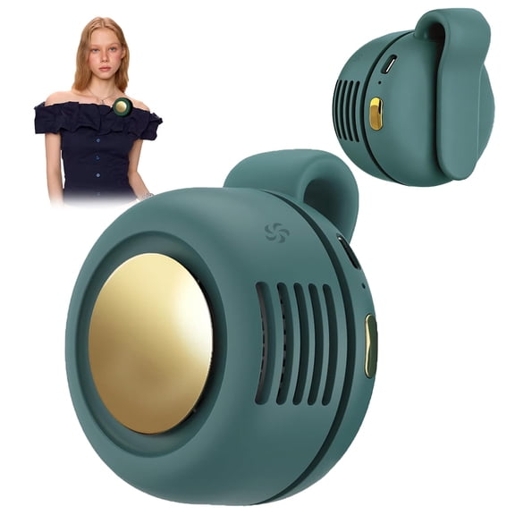 Portable Silent Mini Bladeless Electric Fan, Clip-On USB Rechargeable Fan with 360° Rotatable Design, 3-Speed Personal Cooling Fan for Office Home Travel