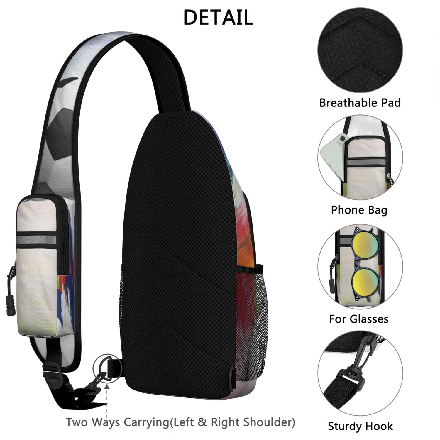 Competition Ready Sports Sling Backpack for Kids and Teens – Water-Resistant Crossbody Shoulder Bag with Secure Zippers, Partitioned Compartments, Large Front Pocket, Perfect for Baseball,