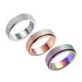 thumbnail image 3 of Here's a refined and appealing product description for your **3pcs Colorful Rotating Stainless Steel Unisex Rings Set**:\n\n \n\n### 🌈 3 Pack Colorful, 3 of 3