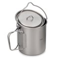 thumbnail image 2 of Camping Cookware 750ml Pot Water Mug Cup with Lid and Foldable Handle Portable Camping Cookware for Outdoor Enthusiasts Material 4.0in 4.3in, 2 of 7