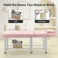thumbnail image 3 of LZBEITEM Pink Wide Stationary Massage Table with Backrest for Treatment Table Physical Therapy Table Spa Facial Bed, Metal Frame 27.5'' Wide 73'' Long Heavy Duty Professional Stationary Massage Bed, 3 of 9