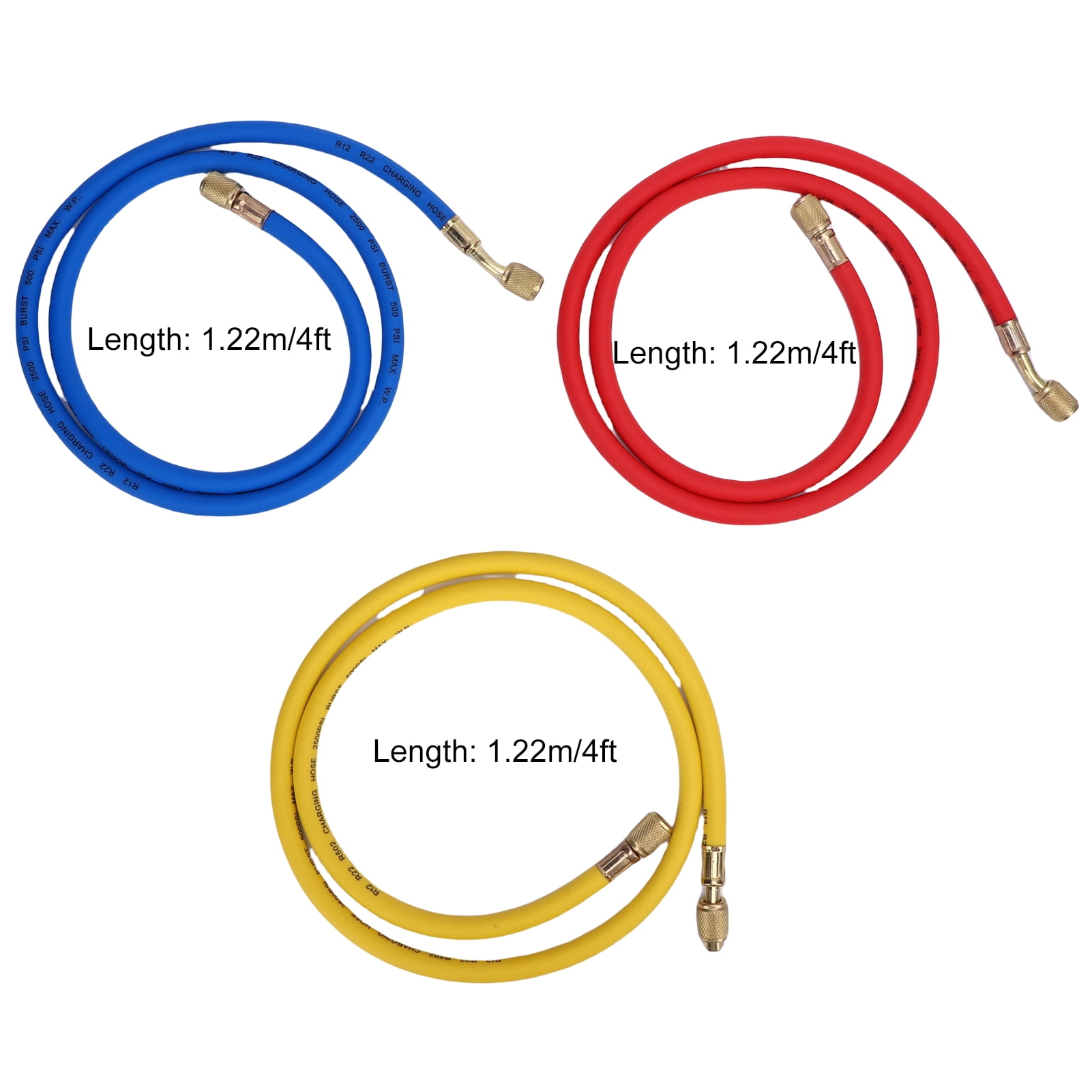 CACAGOO Ac Manifold Gauge Hose Kit Ac Gauge Set 3 Way AC Manifold Gauge Set For R134A, R410A, R404A Refrigerants, With Quick Couplers, 410 Adapter, Puncturing Can Tap, Valve Core Tool