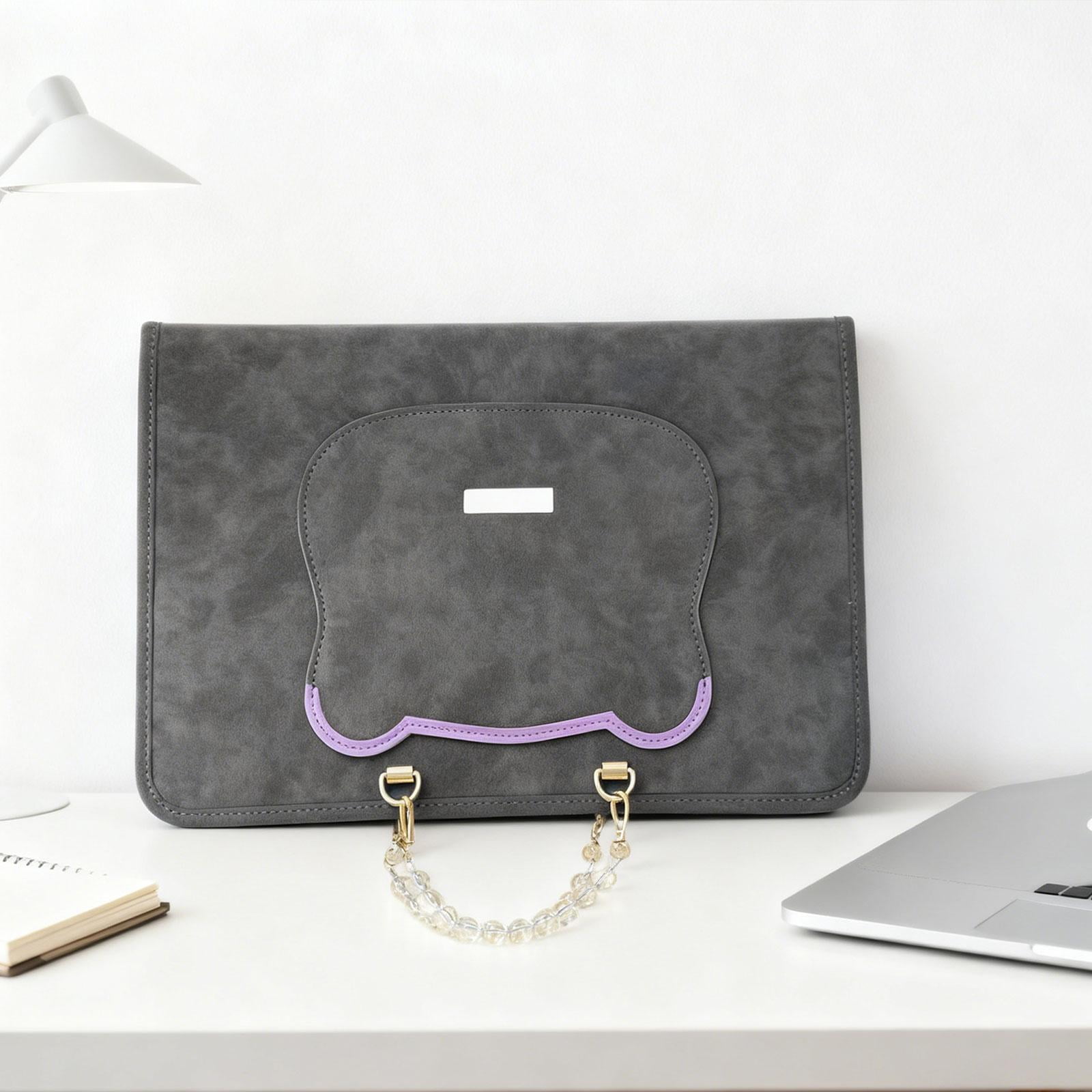 Laptop Bag Sleeve Flip Case PU Leather Waterproof Storage Pouch for 13 Inch Computer School Work