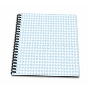 3dRose Light pastel blue and white houndstooth pattern small - preppy stylish classy chic girly fashionable - Drawing Book, 8 by 8-inch