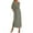 Army Green, variant on Womens Dress Women's Short sleeved-neck Bohemian Fashion Solid Color High Waist and Ankle Split-neck Dress Boho Dresses for Women Plus Size Dark Gray XL