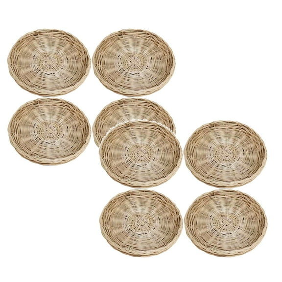8Pcs Paper Plate Holder 10 Inch Round Woven Plate Holder Reusable Paper Plate Holders For Picnic Party