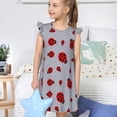 thumbnail image 4 of Fotbe Ladybug Vestido de Dormir para Niñas de 3 a 10 Años, Mangas Cortas, Estilo Princesa, Pijama Camisón con Mangas Voladas-Small, 4 of 6