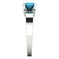 thumbnail image 3 of Solitaire with Accents Engagement Ring for Women - 1.06ct Simulated Turquoise in 14K White Gold Promise Ring, 3 of 6