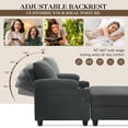 thumbnail image 5 of Lunale Accent Chair with Storage Ottoman & Adjustable Backrest, Chaise Lounge Chair Indoor with USB, Living Room Reading Armchair, Gray, 5 of 10