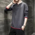 thumbnail image 5 of Camiseta para hombre, ropa para hombre empalmada, sudadera holgada, top gráfico de poliéster negro, tendencias de moda vintage Harajuku de los años 90 2024 F, 5 of 5
