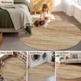 thumbnail image 5 of Round Area Rug 3 Ft, Country Farmhouse Washable Non-Slip Circle Carpet for Living Room/Bedroom, Vintage Brown Wooden Grain Low-Profile Small Floor Mats Collection Rugs for Indoor, 5 of 8