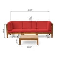 thumbnail image 4 of GDF Studio Keith Outdoor Acacia Wood Sofa and Coffee Table Set, Red and Teak, 4 of 13