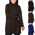 thumbnail image 3 of Samickarr Plus Size Sweaters for Women Long Sleeve Turtleneck Side Split Tunic Pullovers Fall Trendy Solid Color Casual Tops, 3 of 6