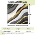 thumbnail image 2 of Black White Gold Wave Marble Square Fitted Tablecloth with Elastic Edge,Square Table Cover,Washable Elastic Table Cover for Home Kitchen Party Decor 36"x36", 2 of 6