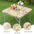 thumbnail image 4 of Pioneer Flower Floral Print Pattern Square Fitted Tablecloth with Elastic Edge,Square Table Cover,Washable Elastic Table Cover for Home Kitchen Party Decor 34"x34", 4 of 6