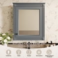 thumbnail image 3 of Gzxs 24" W x 27" H Single-Door Bathroom Medicine Cabinet with Mirror, Wall Mounted Wooden Storage Cabinet with Adjustable Shelves, Gray, 3 of 9