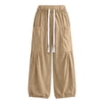 thumbnail image 5 of Zynoxe Wide Leg Sweatpants for Women Fashion Solid Color Womens Sweatpants Elastic Waist Drawstring Lounge Pants Comfort Lightweight Full Length Pants with Side Pockets 3XL, 5 of 9