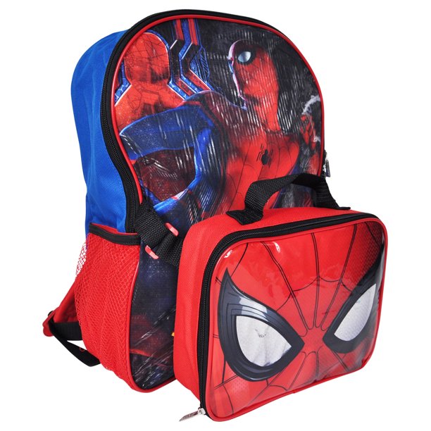 Marvel Marvel SpiderMan Boys Backpack with Detachable Lunch bag 2Pcs
