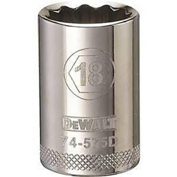 Stanley Tools 7516289 DWMT74575OSP 0.5 in. Drive 12 Point Socket, 18 mm