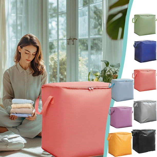 Bolsa de almacenamiento resistente con asas reforzadas, extragrande, para ropa, juguetes, decoración, organizador, 60 x 52 x 50 cm JASKFLY
