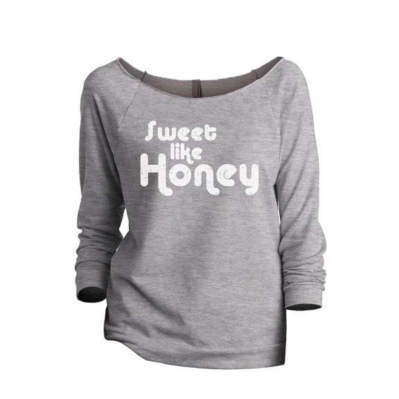 Sweet Like Honey Women's Fashion Slouchy 3/4 Sleeves Raglan Sweatshirt Sport Grey Small