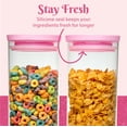 thumbnail image 3 of Paris Hilton 2-Piece Glass Food Storage Canister Set with Lids, Kitchen Containers for Flour, Sugar, & Pasta, 7 Cup Capacity, Pink, 3 of 7