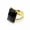 Obsidian, variant on 1pc Crystal Ring Rectangle Faceted Chakra Gemstone Quartz Jewerly Gift Healing-Obsidian-1PC (Random Pick)