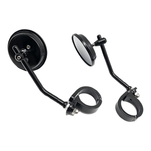 Adjustable 180-Degree Motorcycle Aluminum Rearview Side Mirror for 38-41mm Forks, Retro Style, Front Fork Shaft Installation