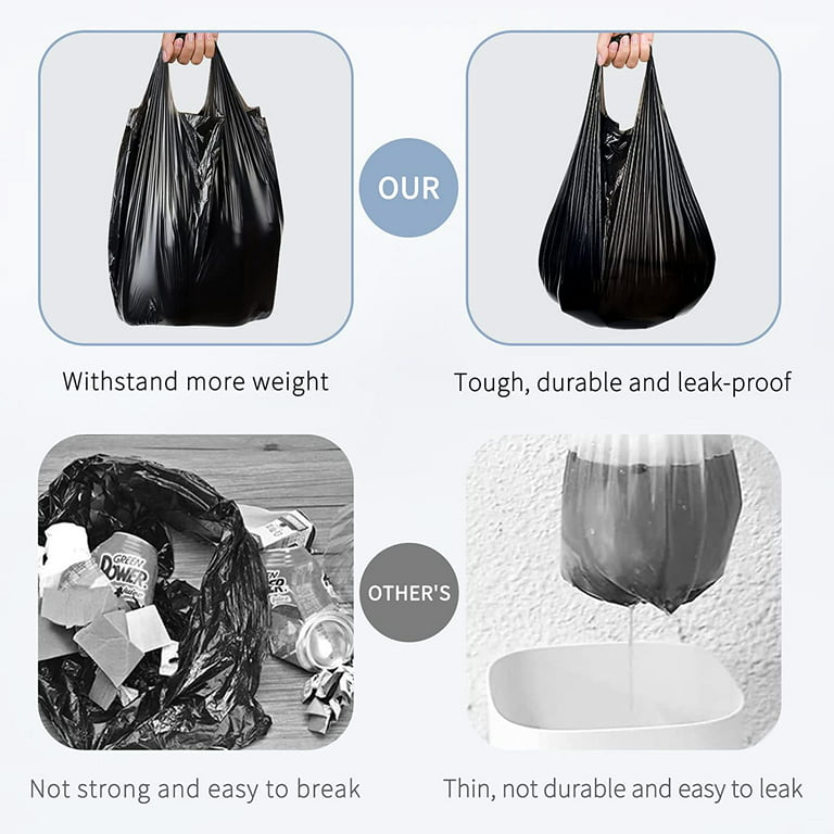 5 Rolls Small Trash Garbage Bags 4 Gallon Strong Thin Material Disposable Kitchen Garbage Bags Durable Plastic Trash Bags for Office Home Bedroom