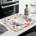 thumbnail image 3 of Microfibre Drying Mat for Kitchen Pioneer Dish Drying Drainer Mat Absorbent Colorful Floral Drying Mat Washing Up for Glass, Plate & Cup 16inch X 18inch, 3 of 7