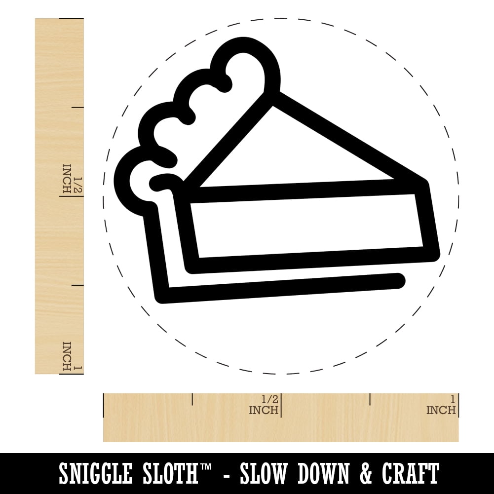 Piece of Pie Self-Inking Rubber Stamp Ink Stamper - Lime Green Ink - Medium 1 Inch