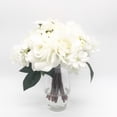 thumbnail image 2 of Enova Home Artificial Rose and Mixed Silk Flowers Arrangement in Clear Glass Vase with Faux Water (Cream), 2 of 3