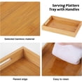 thumbnail image 4 of Paquete de 2 bandejas de mesa de cama natural con patas plegables Bandeja de comida para el desayuno con soporte para tableta de teléfono Bandeja de platos portátil para servir con asas Bandeja d, 4 of 5
