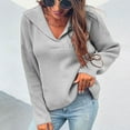 thumbnail image 2 of JINMGG 2024 Fall Winter Plus Size Sweaters for Women Clearance,Women Casual Soild Long Sleeve Knit Pullover V-neck Sweater Coat, 2 of 5