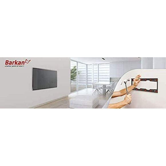 Barkan 19" - 65"/48-165 cm Fixed Drywall TV Mount for Flat/Curved TV No Stud No Drill 82 lbs/37 kg Very Low Profile 5