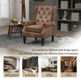 thumbnail image 6 of Accent Chairs Wood Frame Armchair, Modern Accent Chair Lounge Chair with Sturdy Wood Legs for Living Room Bedroom (Coffee),Fabric Accent Chairs, 6 of 27