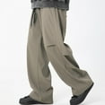 thumbnail image 6 of safuny Men's Clearance Drawstring Solid Color Casual Outdoors Pants Sports Workout Pants Athletic Pants Loose Cargo Sweatpants Pockets Trousers Big&Tall Activewear Yellow M, 6 of 7
