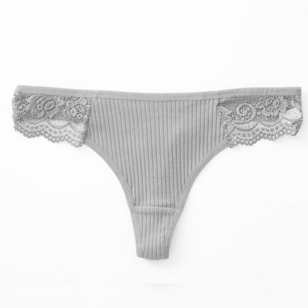Value for Money  Women s Cotton Thong Underwear  Low Waist  Lace Crotch  Soft Comfort  Seamless Design  Daily Wear  Breathable  Undergarments  Women s Plus Size Clearance | Gray S  Sopatenor