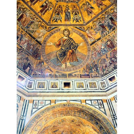 Mosaic Ceiling Baptistry Of St John Florence Italy Print Wall