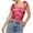 Red, variant on Musuos Women Tank Tops Graphic/Solid Color Tie-Up Shoulder Straps Slim Fit Vests Summer Ruched Backless Crop Tops Streetwear