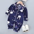 thumbnail image 2 of Odeerbi 1-5 Años Niños Niñas Pijama de Satén Con Solapa Entallada Camisa de Manga Larga Conjunto Suave Conejo Impreso Ropa de Dormir Seda Conjuntos de Pijamas de Dos Piezas, 2 of 3
