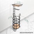 thumbnail image 2 of Inspired Living Toilet Paper Holder Stand with Bamboo Shelf Bathroom Decor, Black, 2 of 8