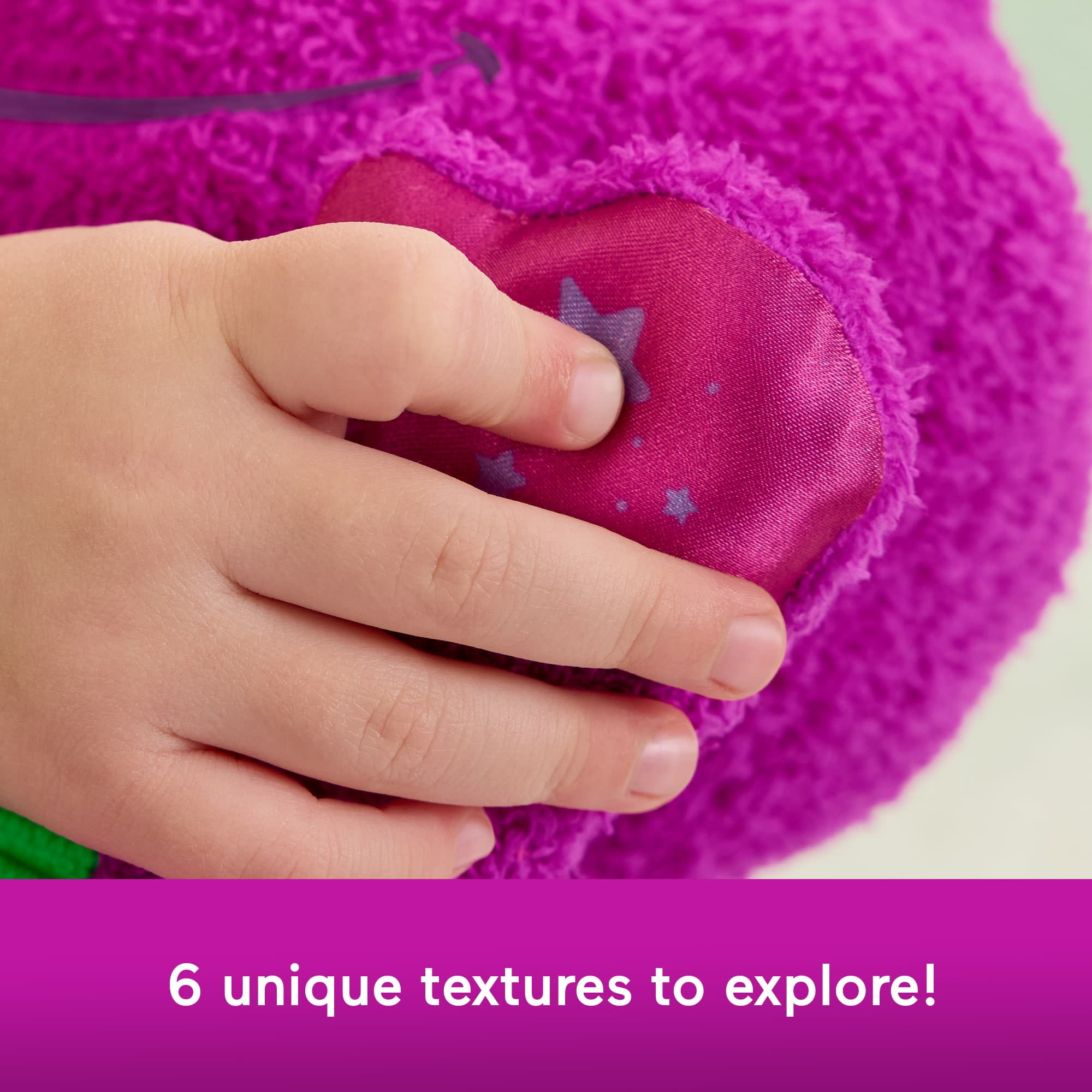 FisherPrice Barney’s World Sensory Barney Plush Toy with Fidget Activity for Toddlers  (图5) FisherPrice Barney’s World Sensory Barney Plush Toy with Fidget Activity for Toddlers  (图5)
