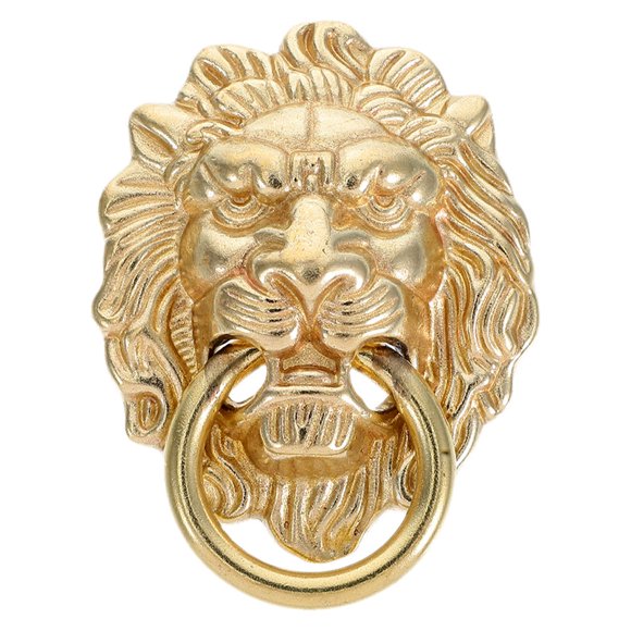 OULII Lion Head Gate Knocker Lion Head Door Knocker Brass 1Set