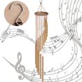 thumbnail image 1 of Campanas de viento al aire libre, campanas de viento conmemorativas de 90 cm con ganchos, 18 tubos de aleación de aluminio, campana de viento con patrón de madera, regalo para jardín, patio trasero, TUNC Sencillez, 1 of 5