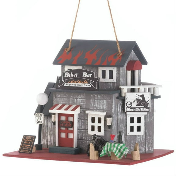 Home Decorative Biker Bar Highway Hide Away Bird House