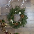 thumbnail image 2 of Northlight Pine Cones and Stars Pine Sprig Christmas Wreath, 10-Inch, Unlit, 2 of 3