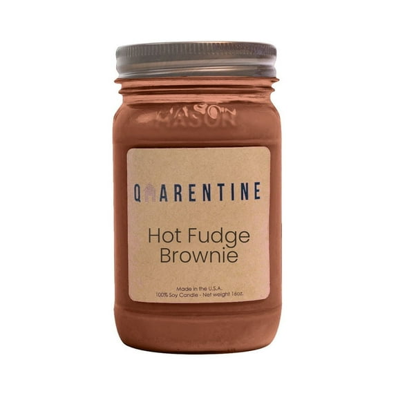 Natural Organic Hot Fudge Brownies Soy Wax Candle 16oz, Chocolate & Vanilla Scent, Aromatherapy & Massage Oil - Quarentine Essentials by Carla Miles