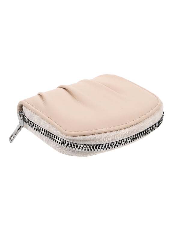 Portable White Multifunctional Bifold Wallet with Coin and Cash Sections for Daily Use